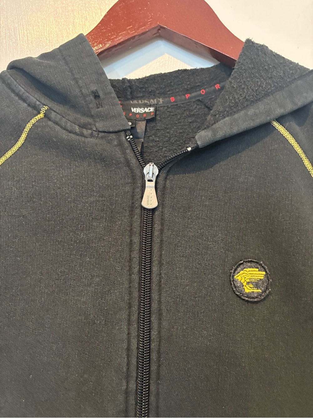Y2K rare, vintage Versace Sport track suit- Black w/Yellow Trim, XS - Picture 5 of 11